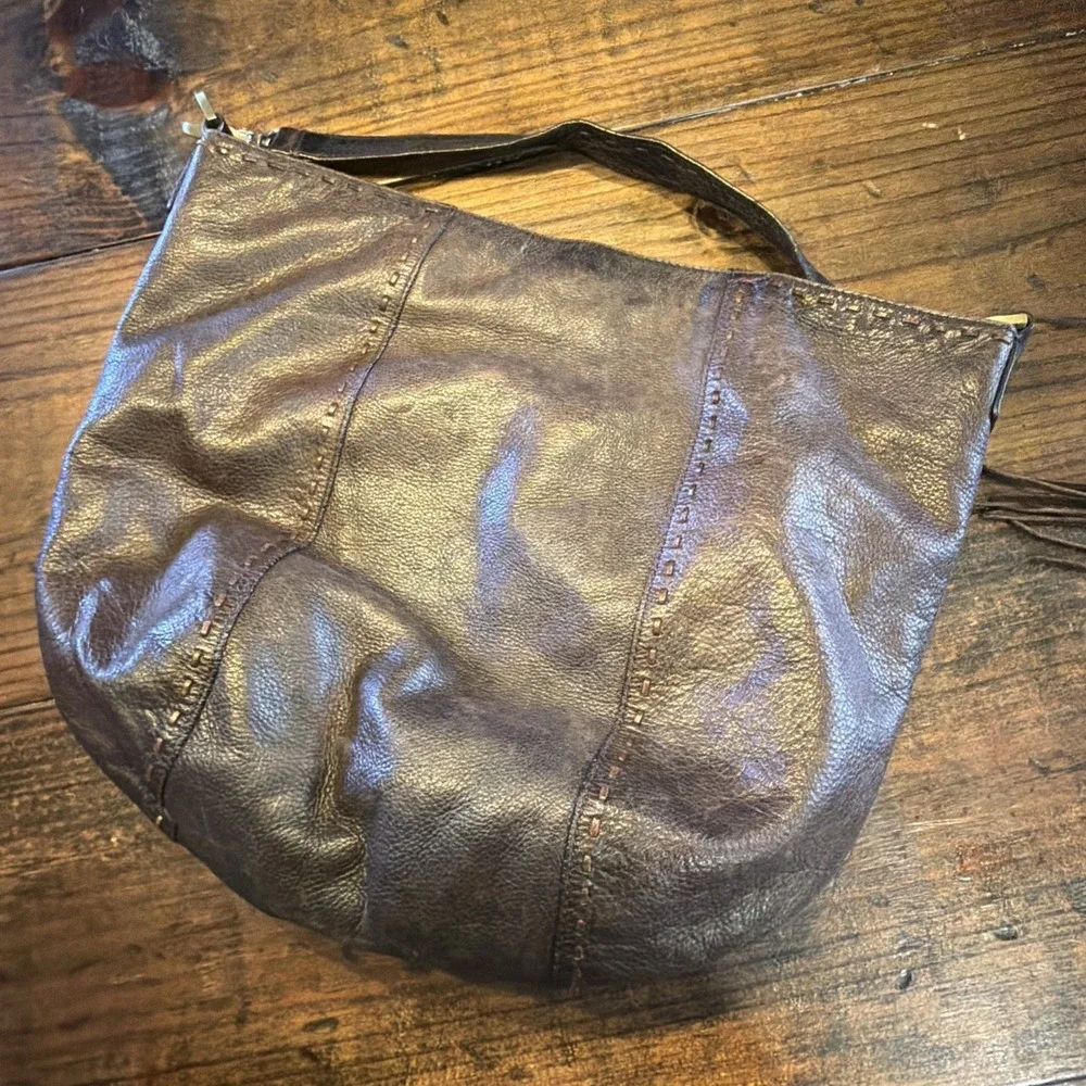 Sigrid‎ Olsen Brown Leather Hobo Shoulder Bag Soft Slouchy
